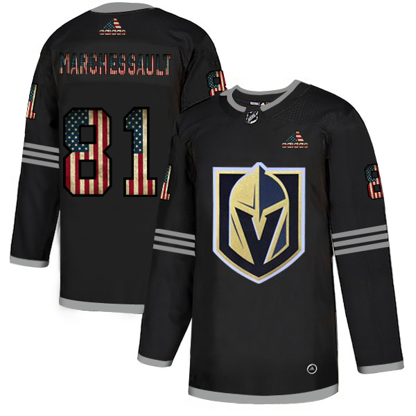 Vegas Golden Knights #81 Jonathan Marchessault Adidas Men Black USA Flag Limited NHL Jersey